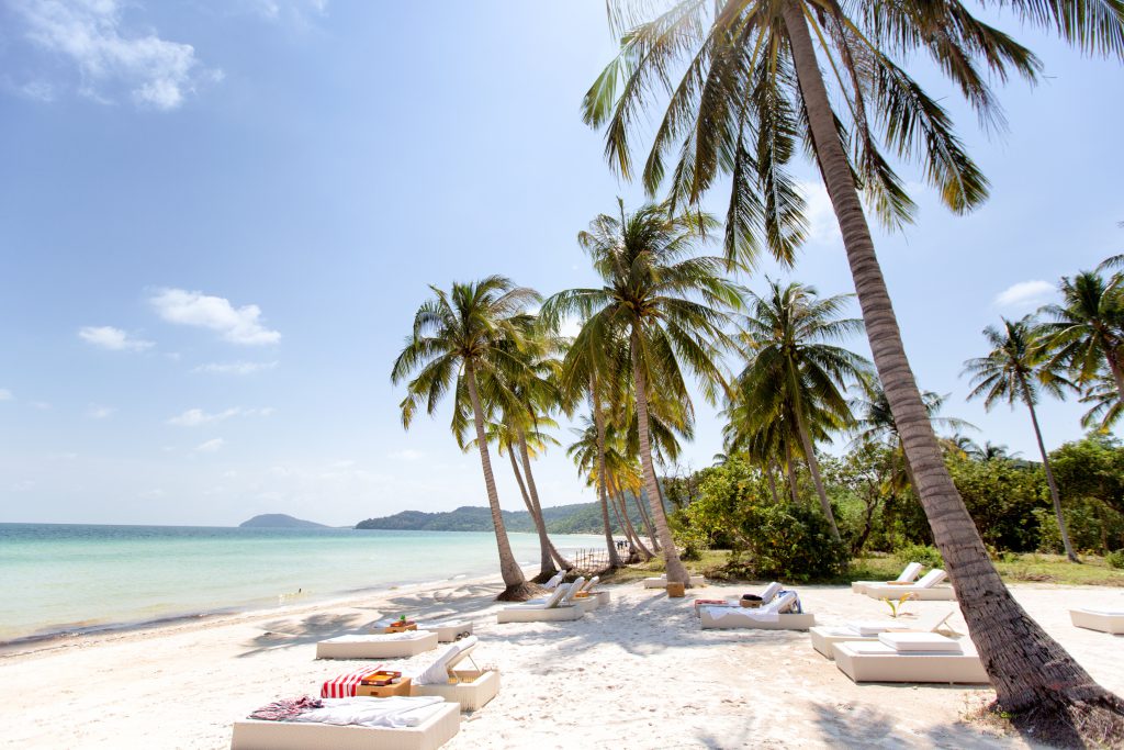 Palmen und Strand, Phu Quoc in Vietnam