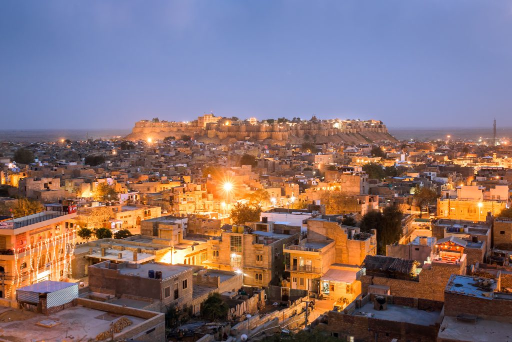 Ausblick über Jaisalmer und das Fort in Indien