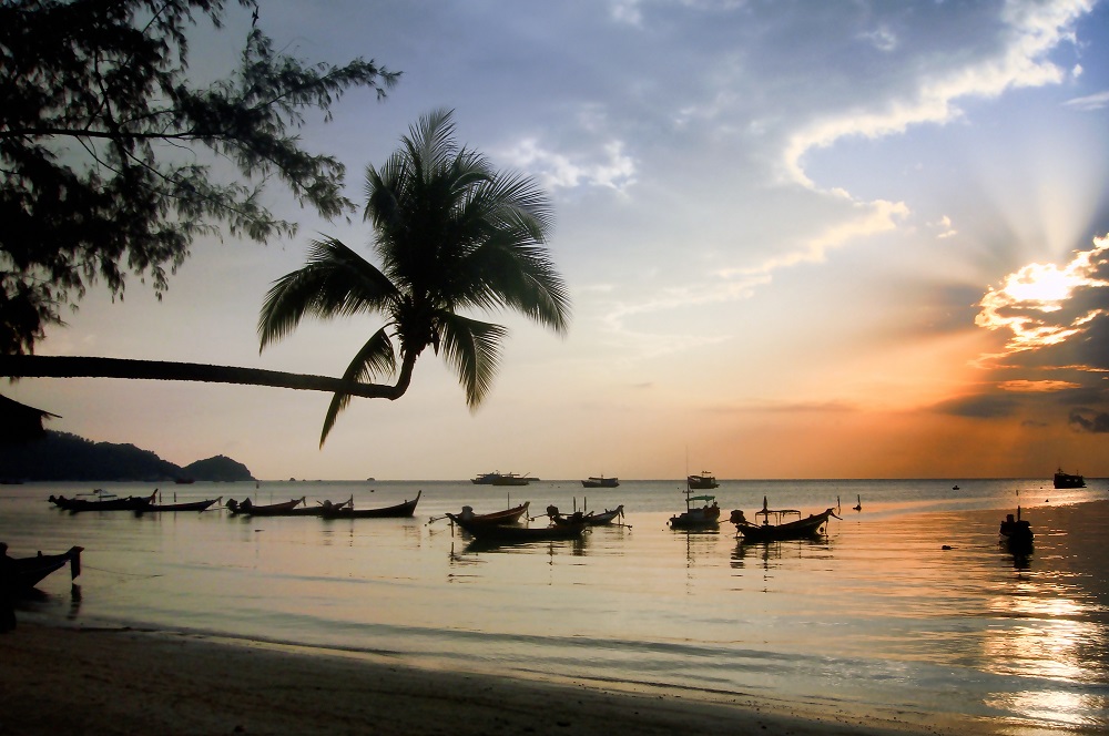 sonnenuntergang koh tao insel strand thailand