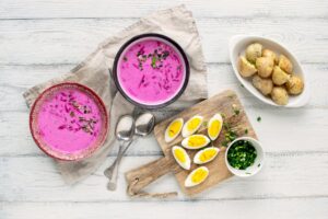 Genusstipp Litauen <br>Pinke Suppe Saltibarsciai