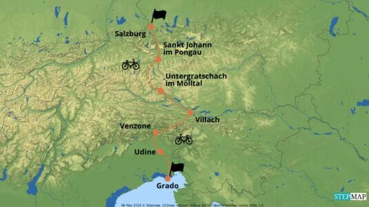 StepMap-Karte-Alpe-Adria-Radweg-individuelle-Radreise-von-Salzburg-nach-Grado (1)